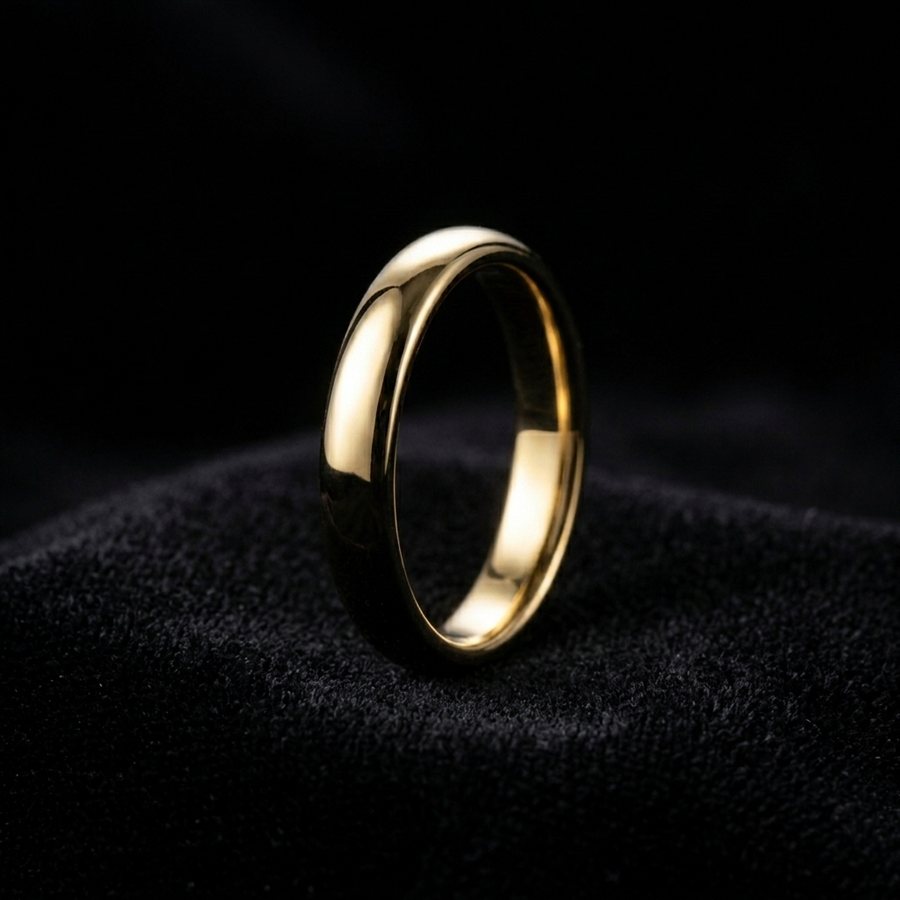 Generated studio photoshoot of a gold ring